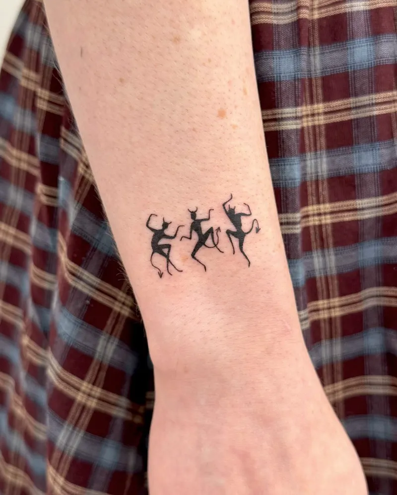 Small Dancing Devil Tattoo