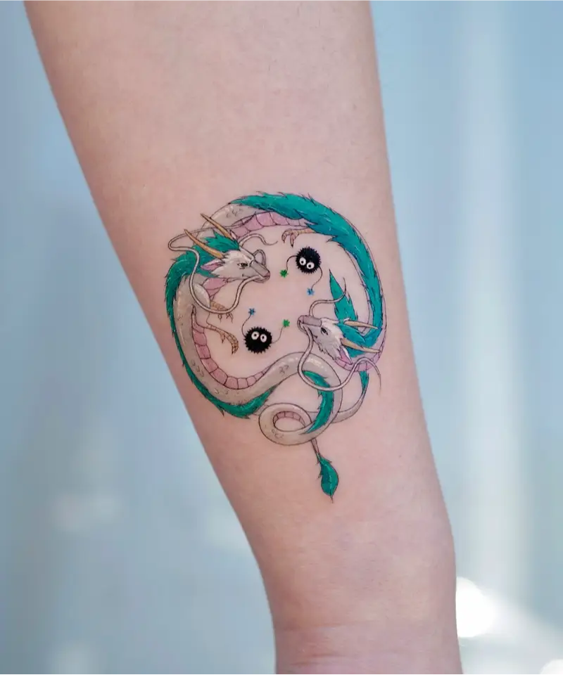 Spirited Away Dragon Circle Tattoo