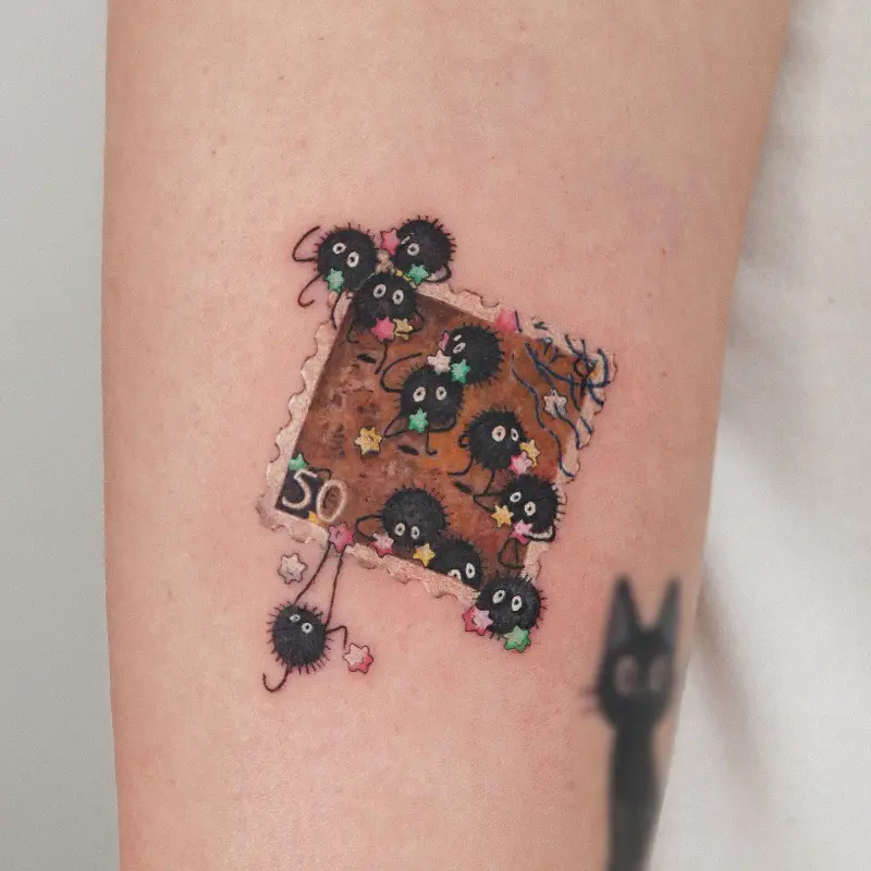 Stamp Border Soot Sprite Cluster Tattoo