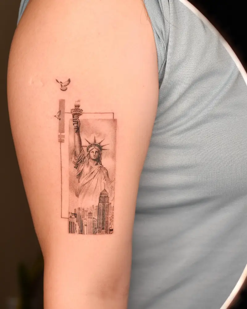 Statue of Liberty Frame New York Tattoo