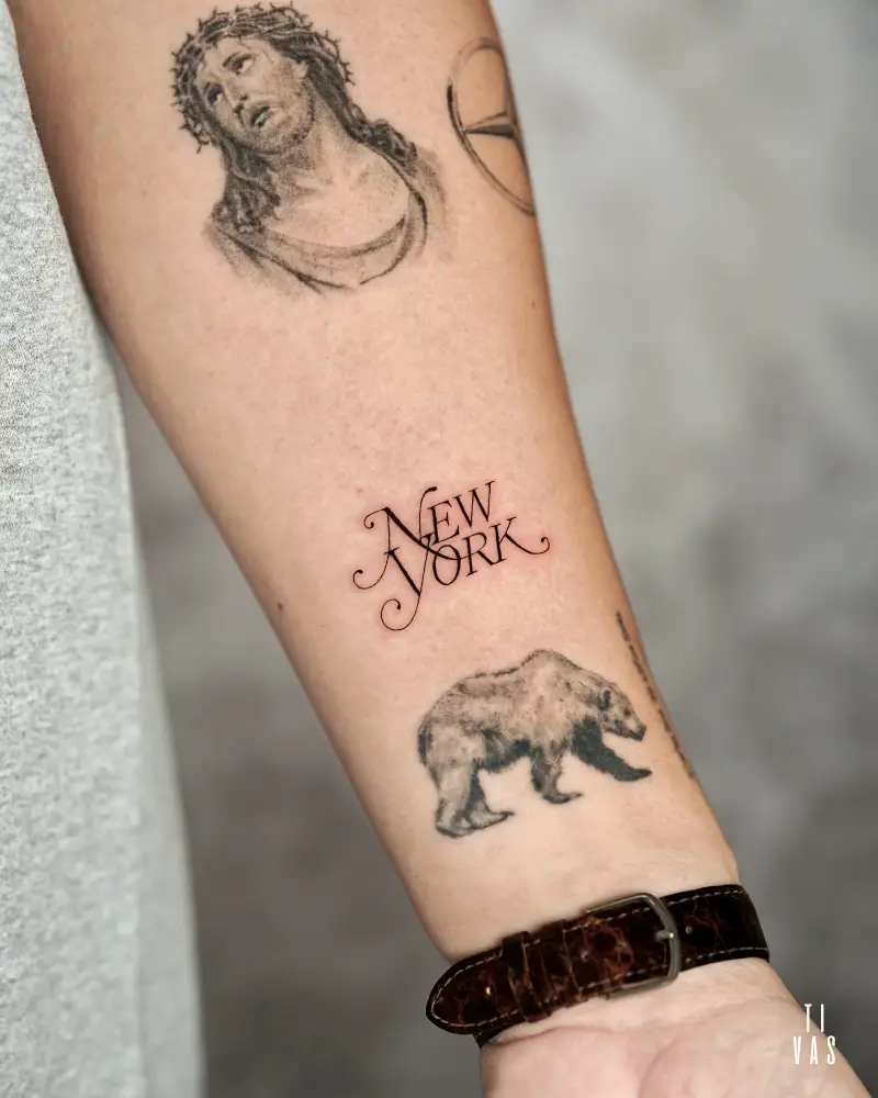 Stylish New York Lettering Tattoo