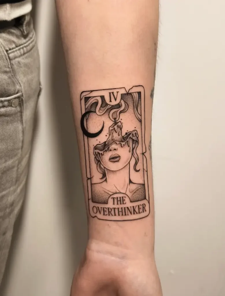Surreal Overthinker Tarot Card Tattoo