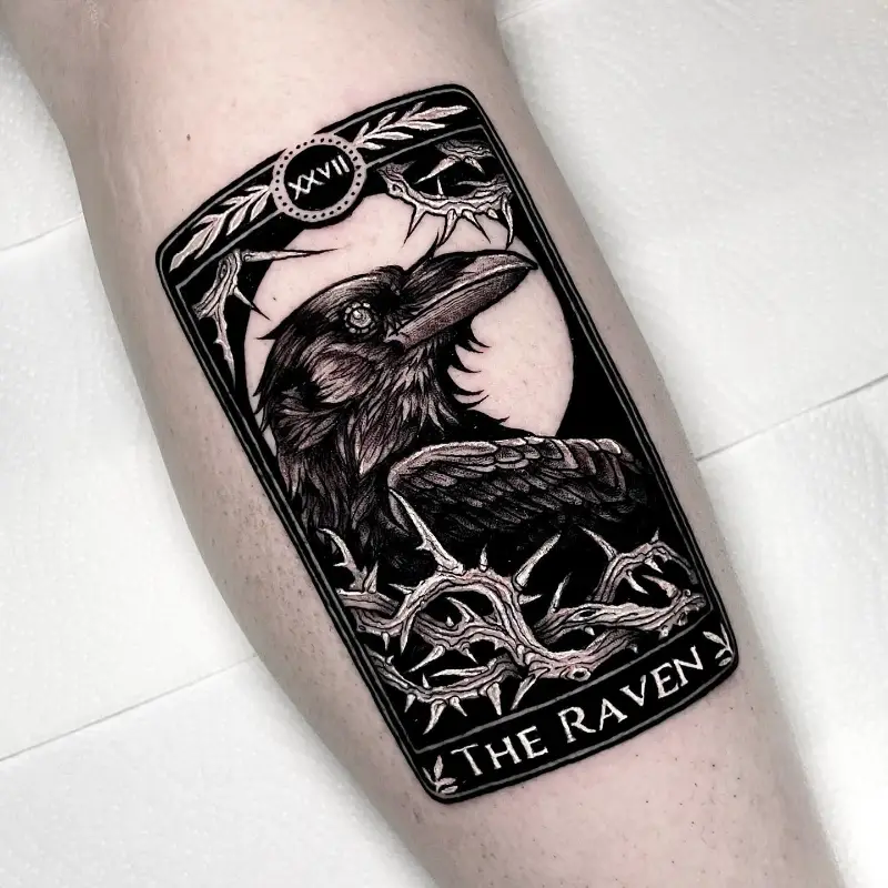 The Raven Tarot Card Tattoo