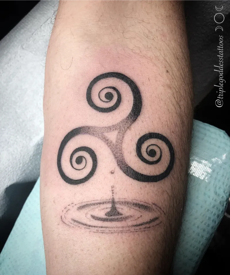 Triskele Water Ripple Tattoo