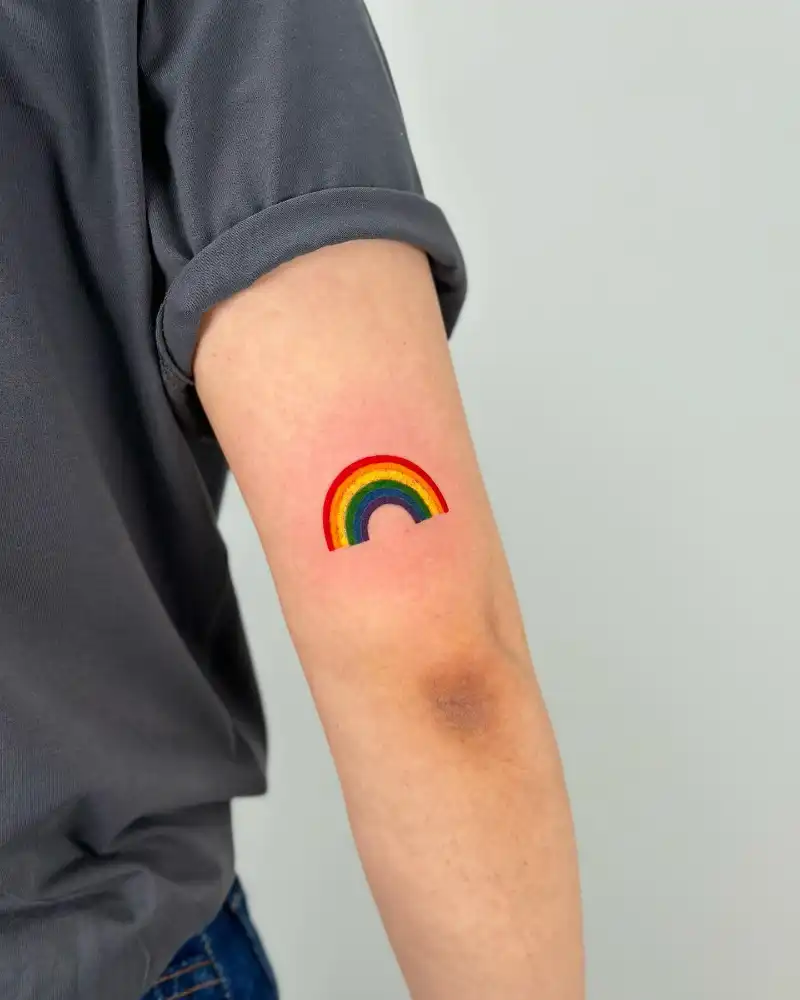 Vibrant Minimalist Rainbow Tattoo