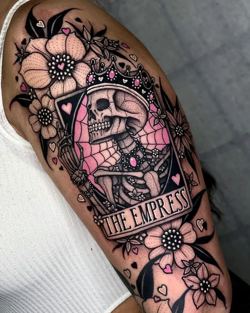 Whimsical Empress Tarot Card Tattoo