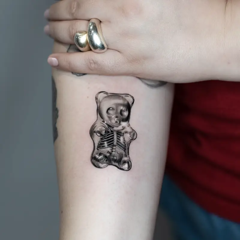 X-Ray Gummy Bear Tattoo