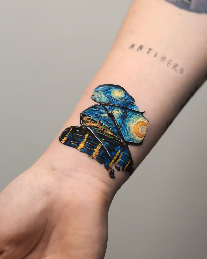 3D Van Gogh Paintings Brushstroke Tattoo