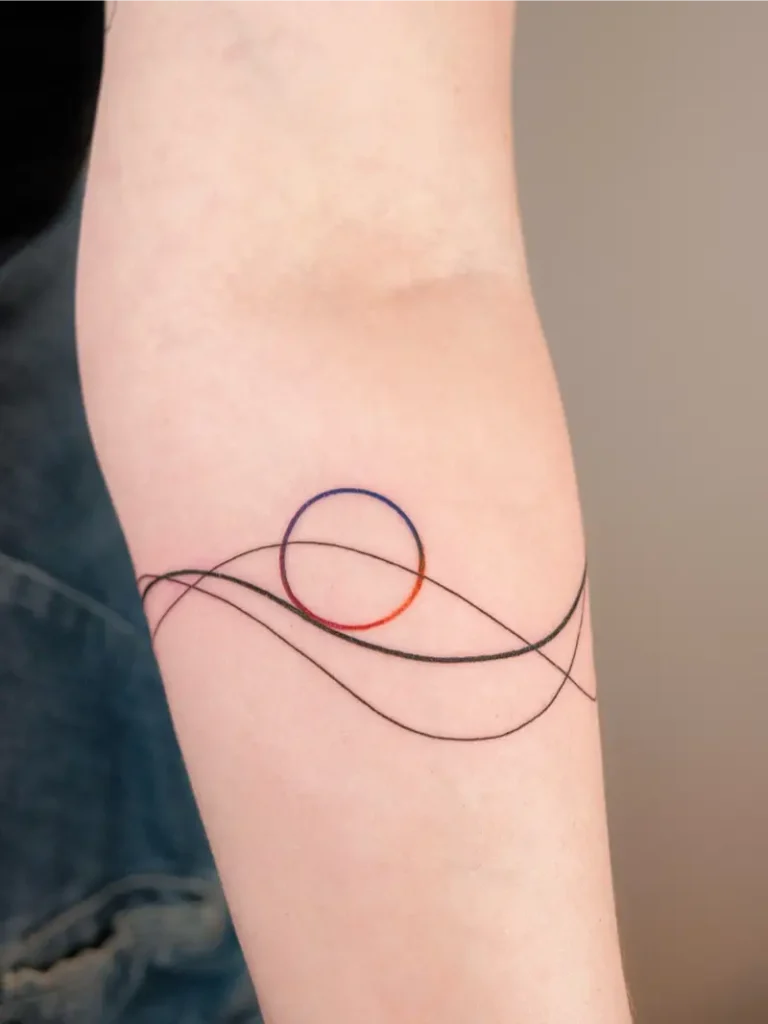 Abstract Circle Wave Tattoo