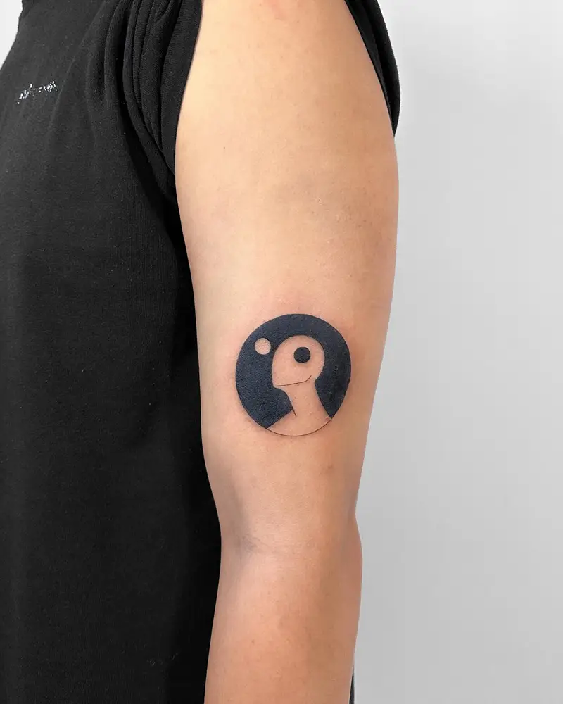 Abstract Human Figure Circle Tattoo