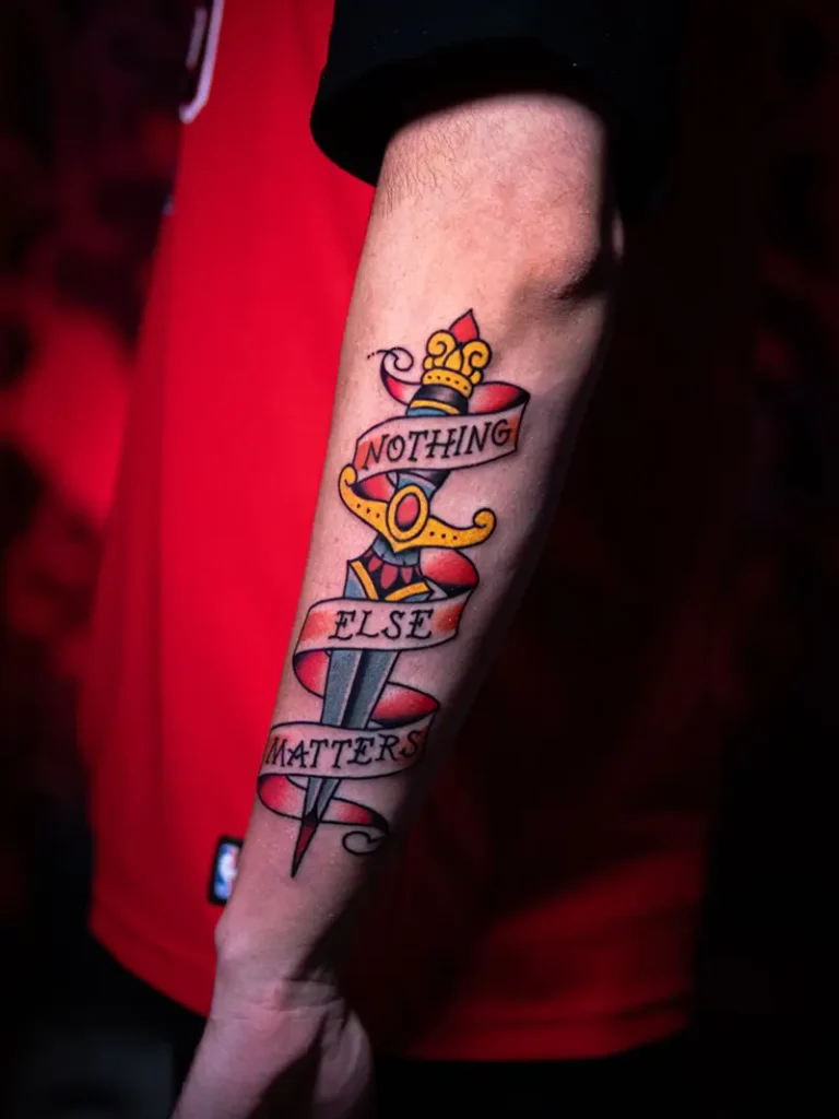 American Traditional Nothing Else Matters Tattoo