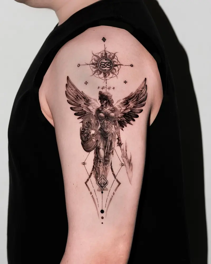 Angelic Warrior Athena Tattoo