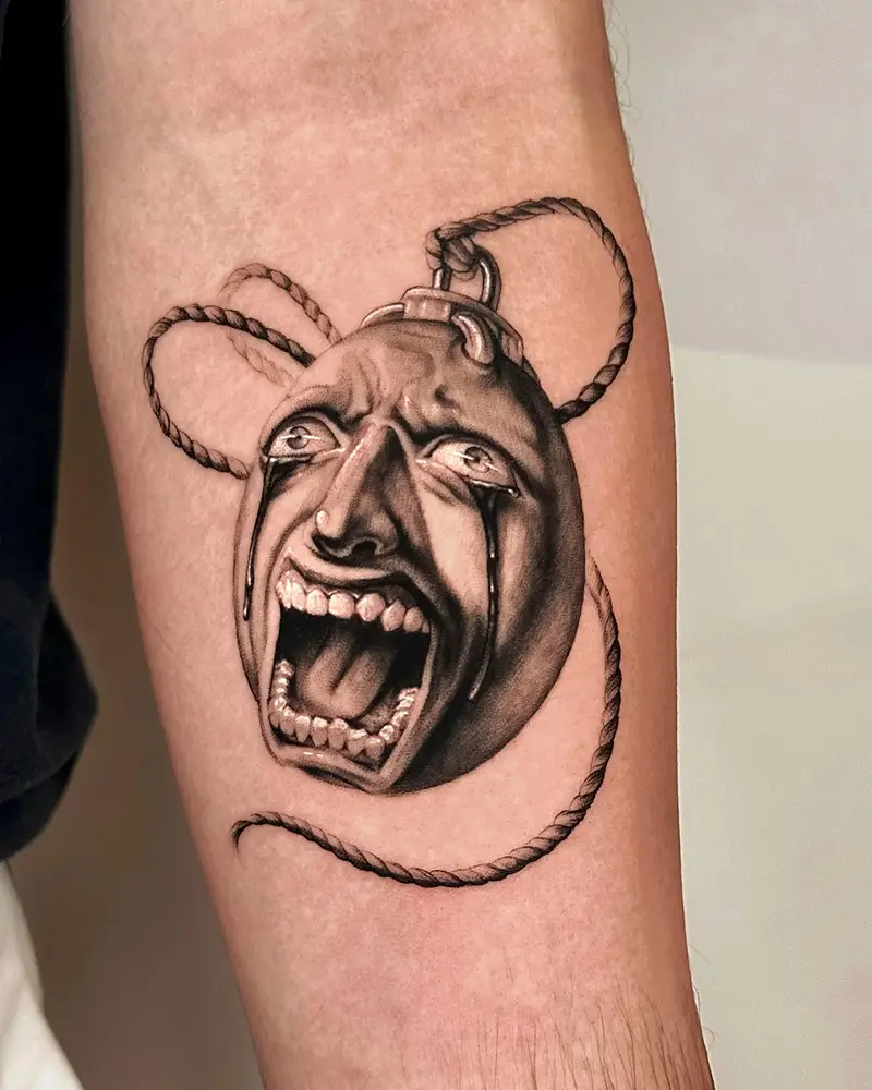 Beherit Berserk Tattoo With Screaming Face