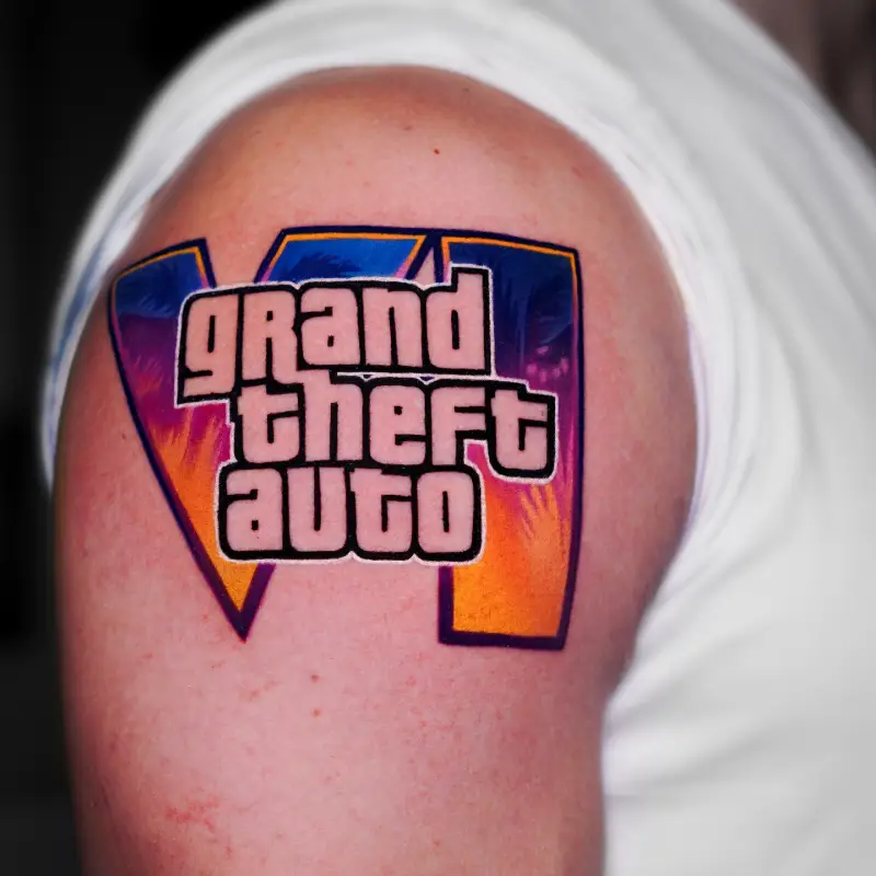 Bold Graphic GTA V Logo Tattoo