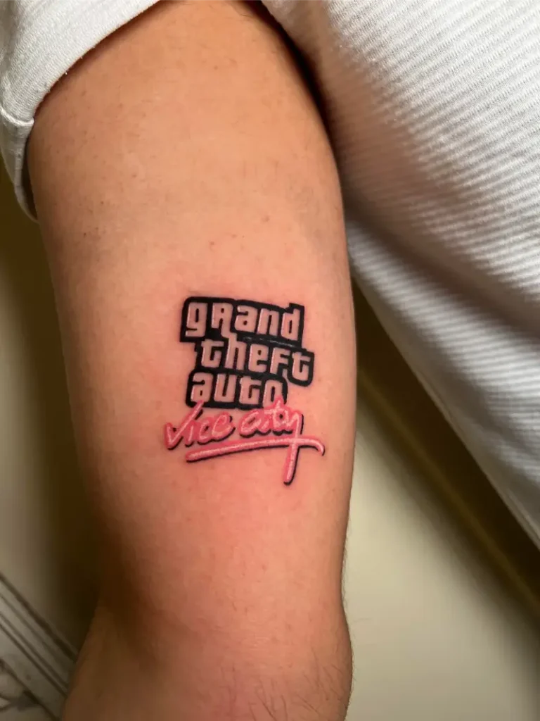 Bold Vice City Logo Tattoo