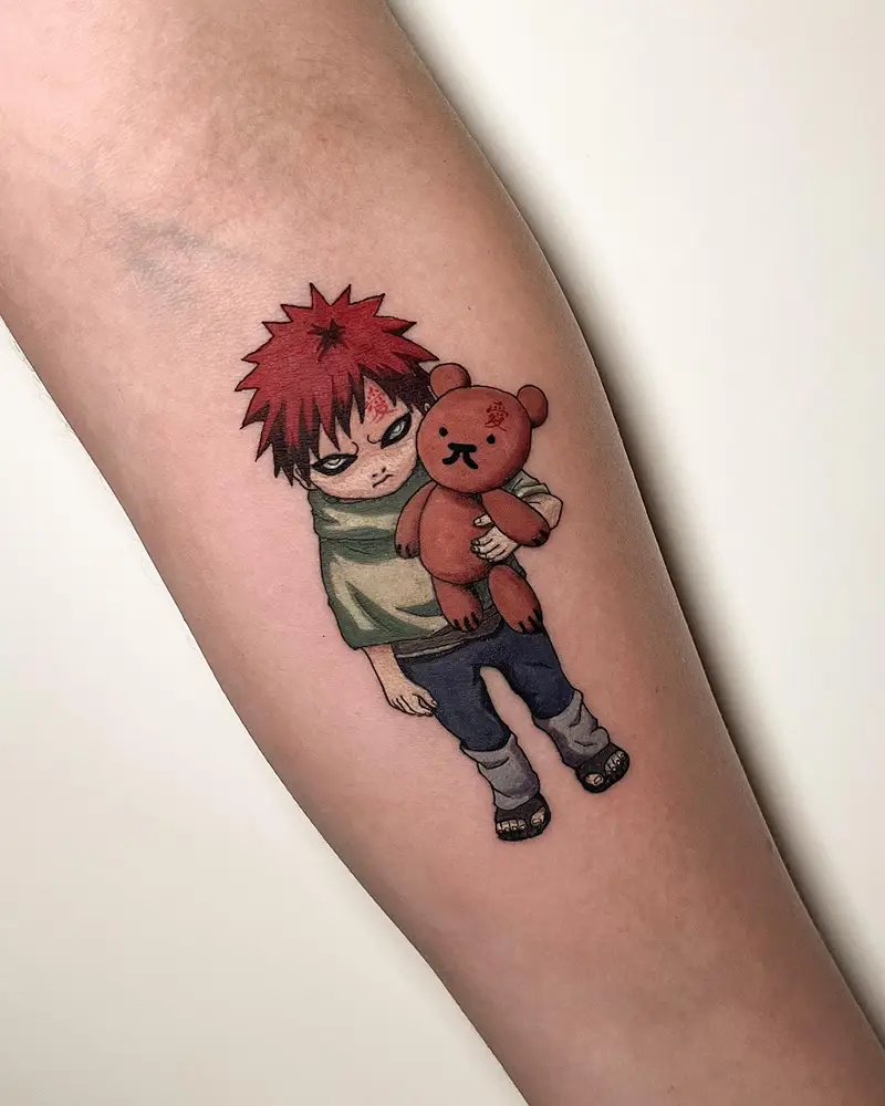Chibi Gaara Teddy Bear Tattoo