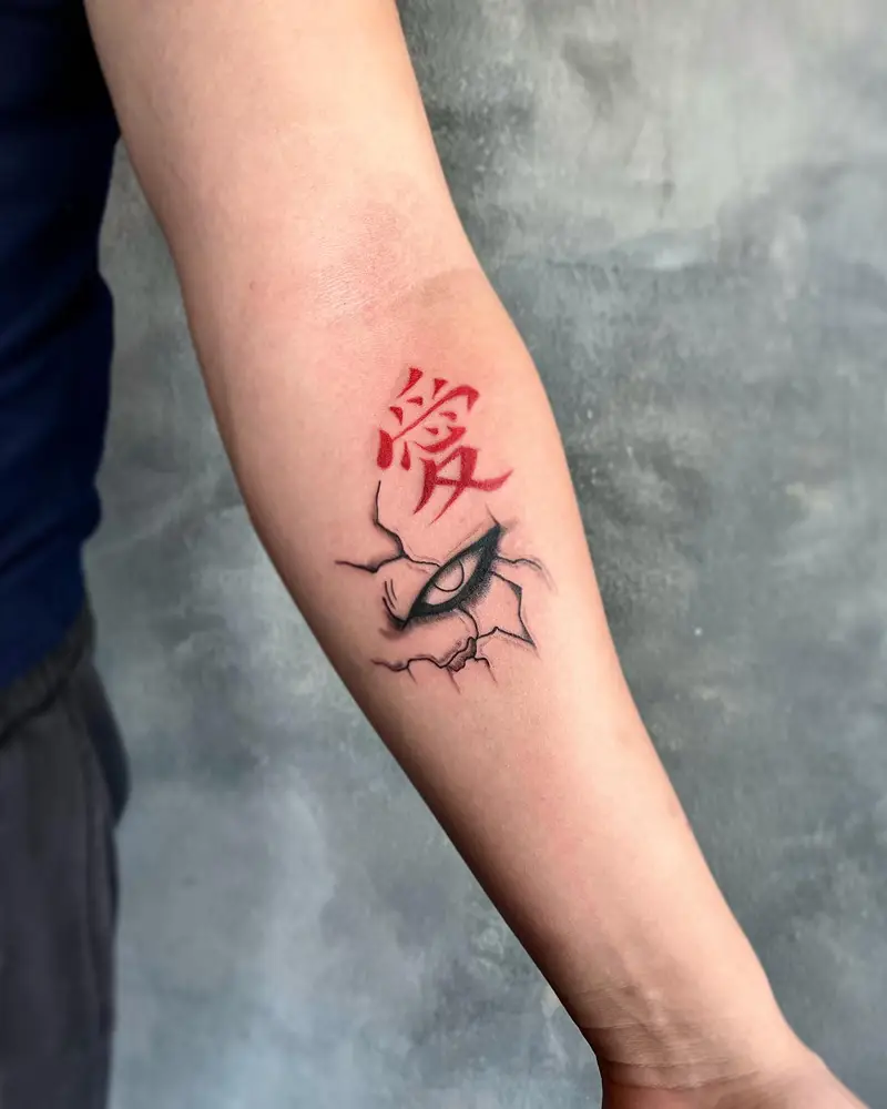 Cracked Eye Gaara Tattoo