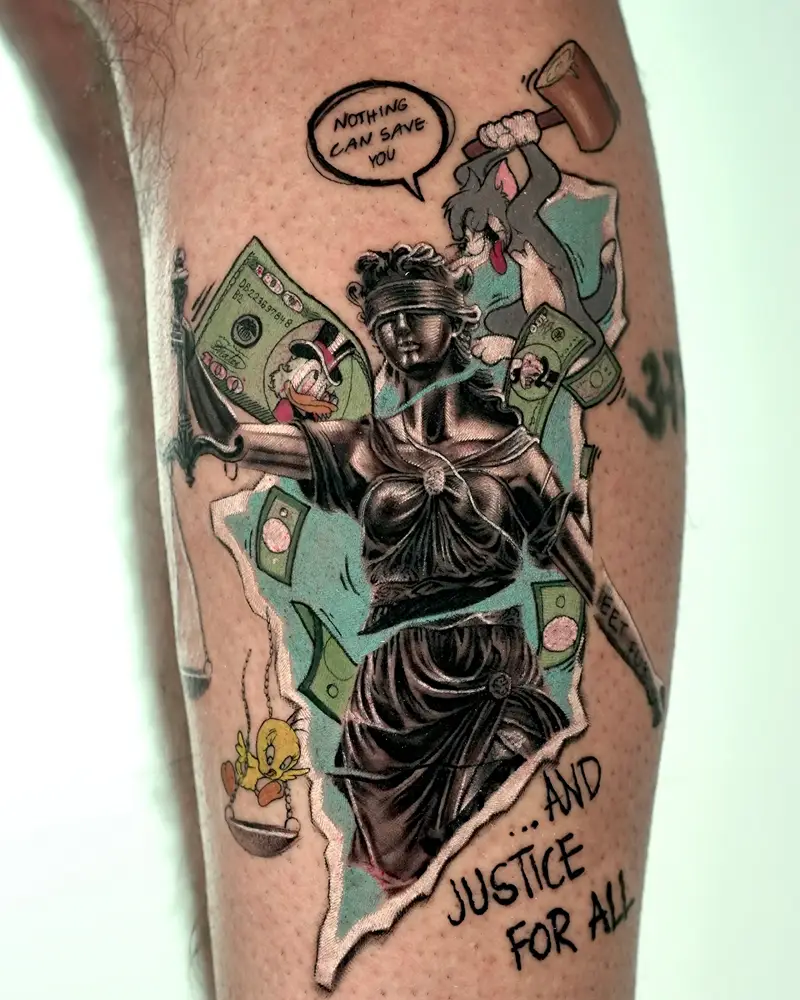 Creative Pop Culture Justice for All Tattoo