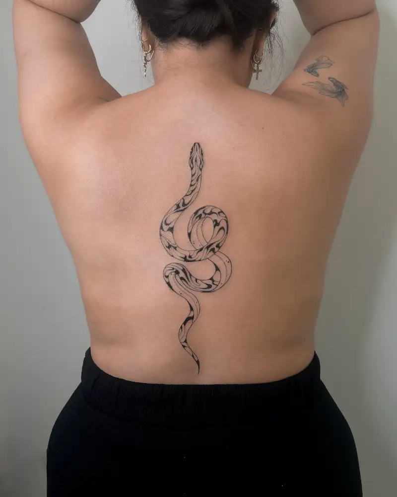 Decorative Snake Spine Tattoo