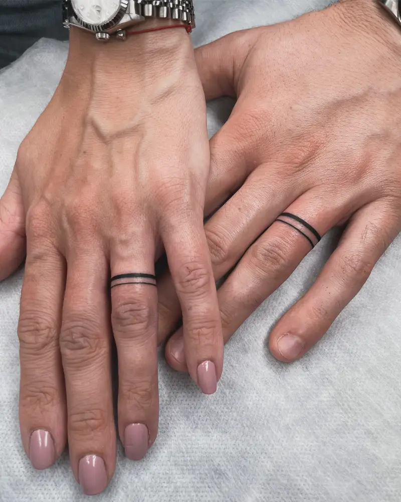 Double Line Wedding Ring Tattoo