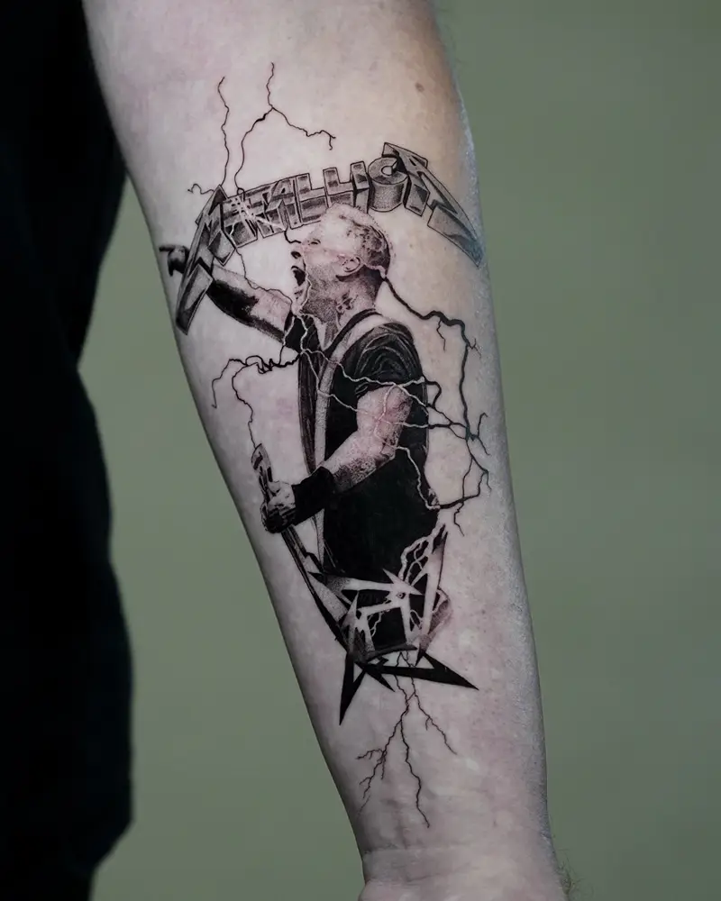 Electrifying James Hetfield Performance Metallica Tattoo