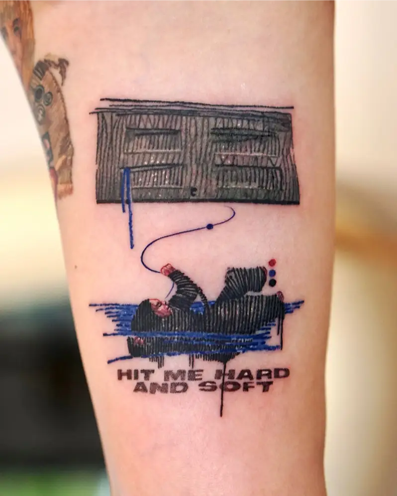 Hit Me Hard and Soft Album Cover Tattoo