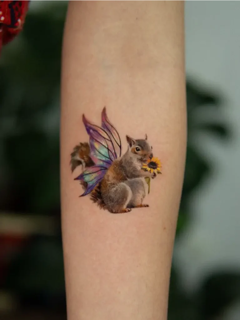 Fairy Wing Squirrel Tattoo