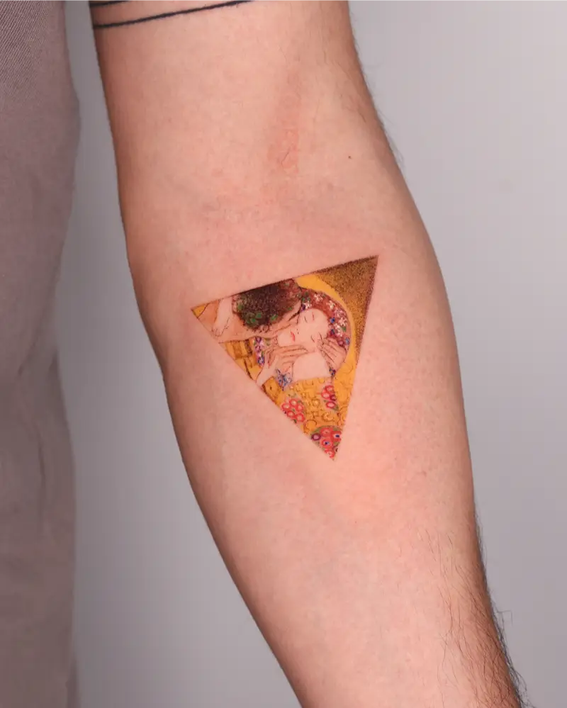 Gustav Klimt Triangle Art Tattoo
