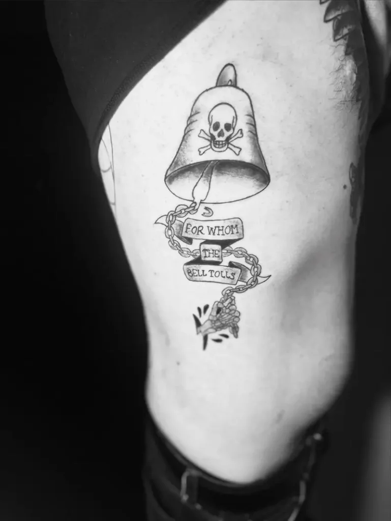 Fine Line For Whom the Bell Tolls Tattoo