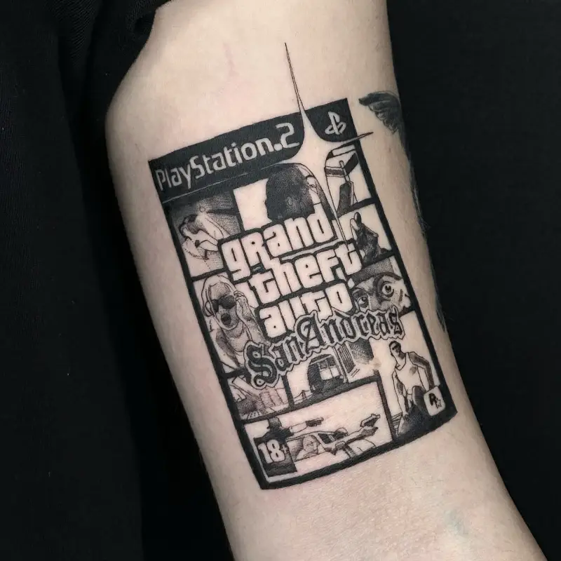 Fine Line GTA San Andreas Cover Tattoo