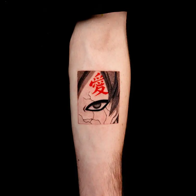 Framed Gaara Eye Portrait Tattoo