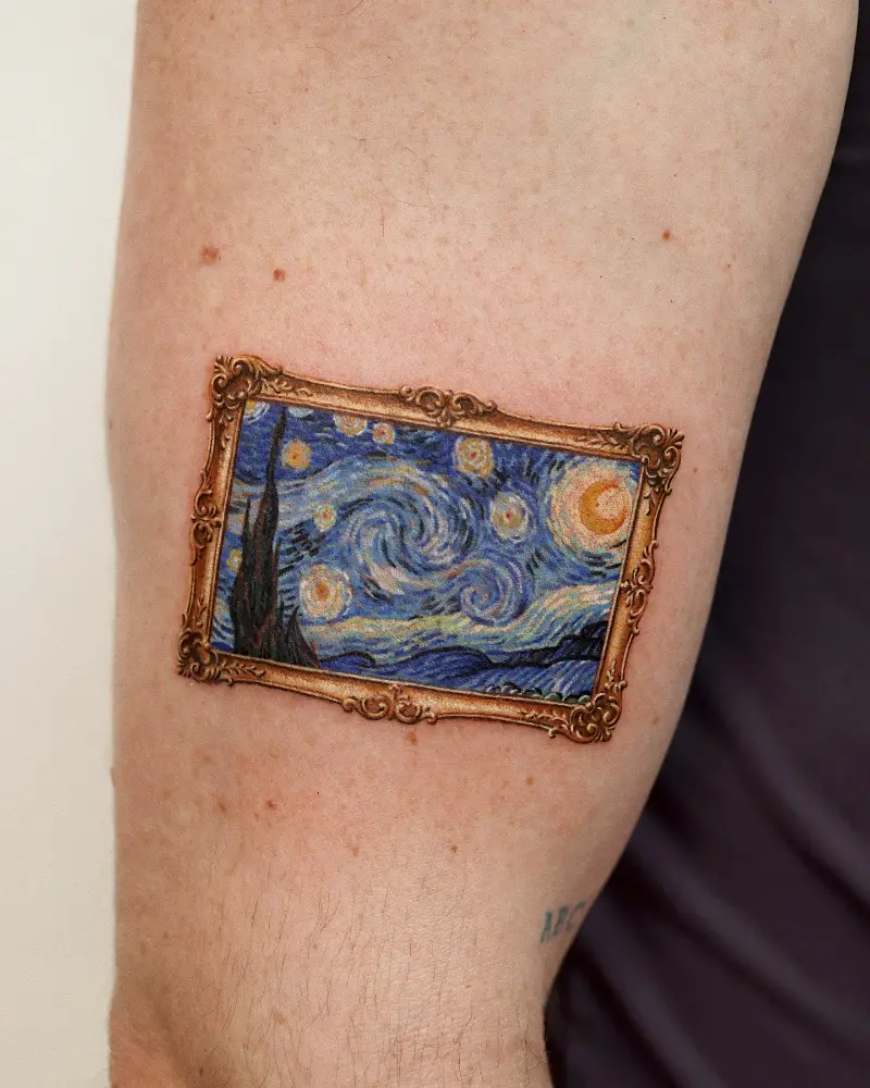 Framed The Starry Night Tattoo