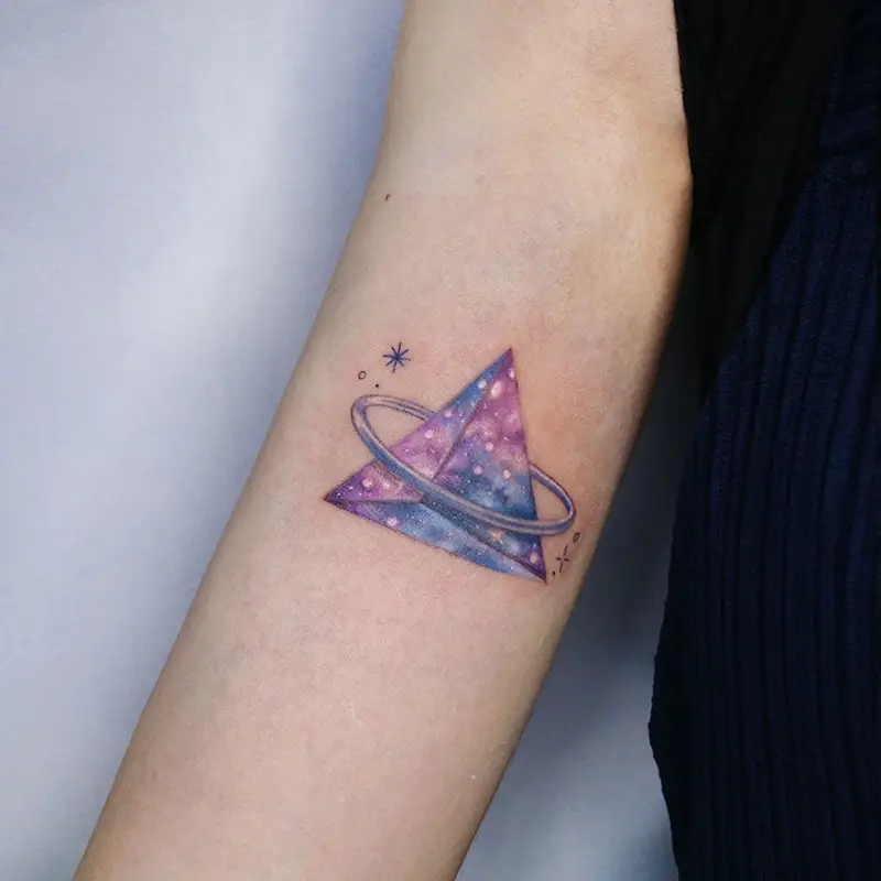 Galaxy Triangle Tattoo