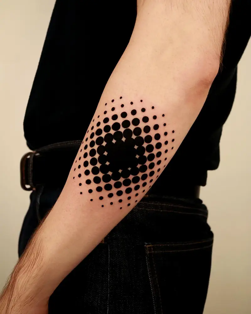 Geometric Dotwork Circle Tattoo