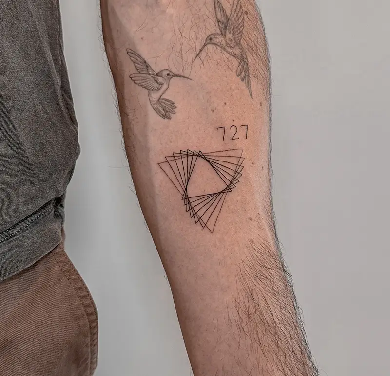 Geometric Rotation Triangle Tattoo