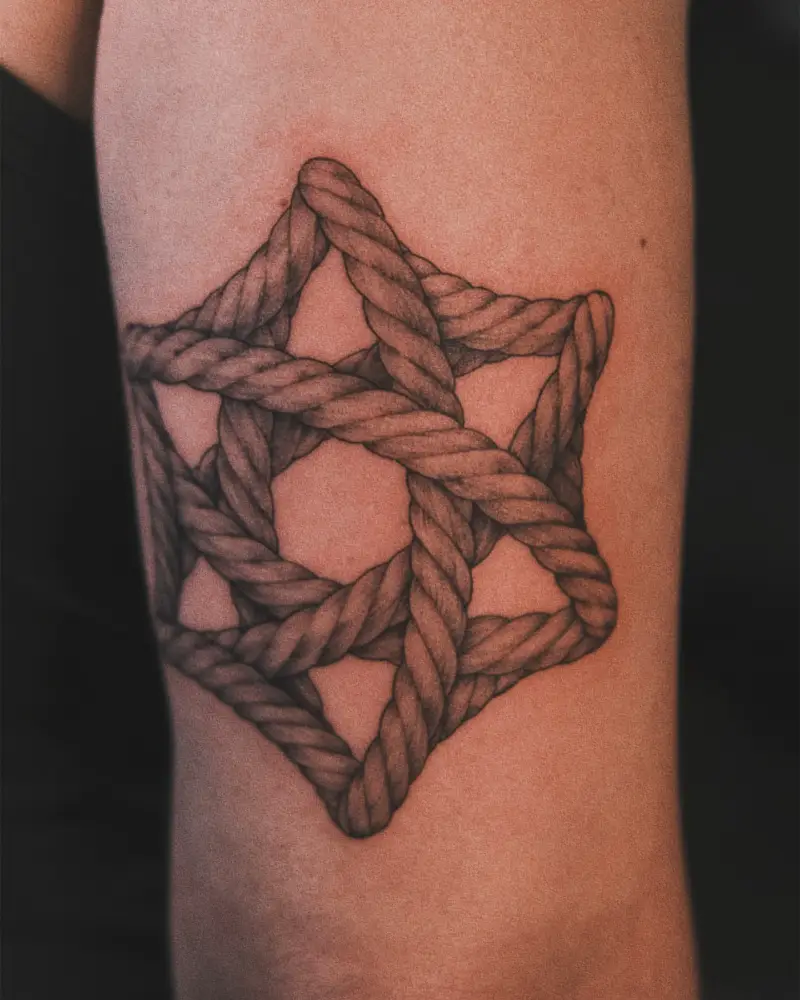 Geometric Woven Rope Star Tattoo
