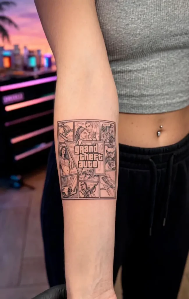 Grand Theft Auto VI Cover Tattoo
