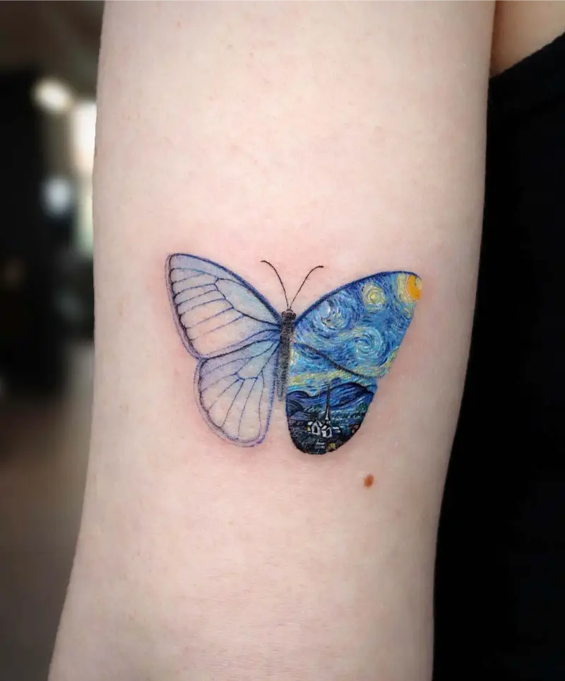 Half Butterfly The Starry Night Tattoo