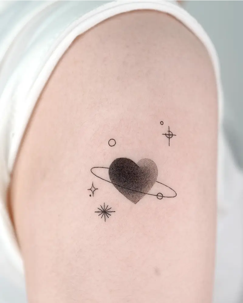 Heart Planet Tattoo