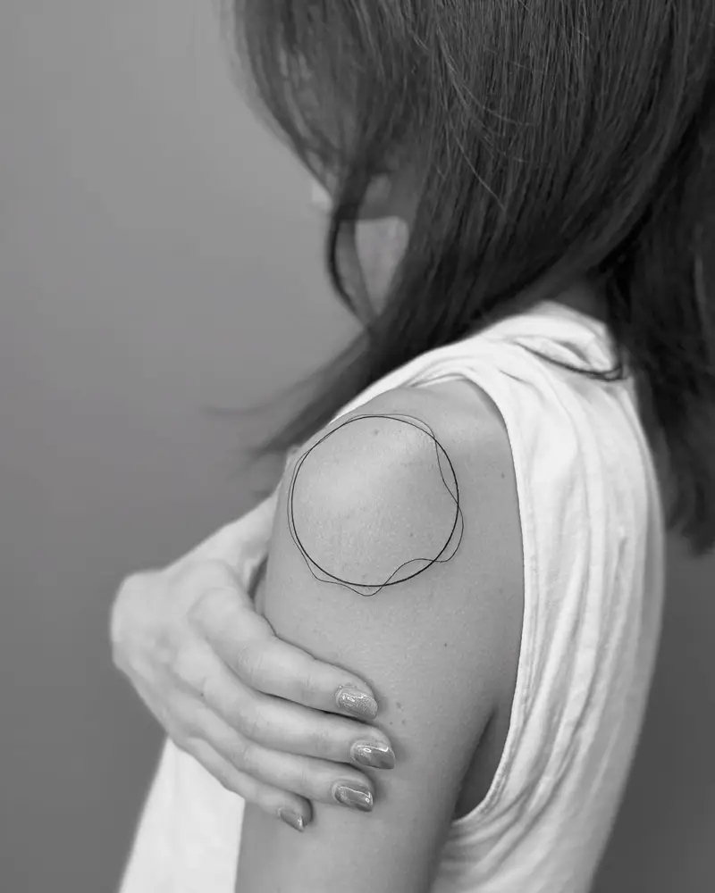 Imperfect Outline Circle Tattoo