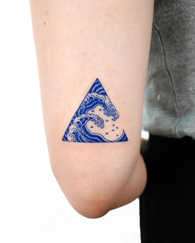 Japanese Wave Triangle Tattoo