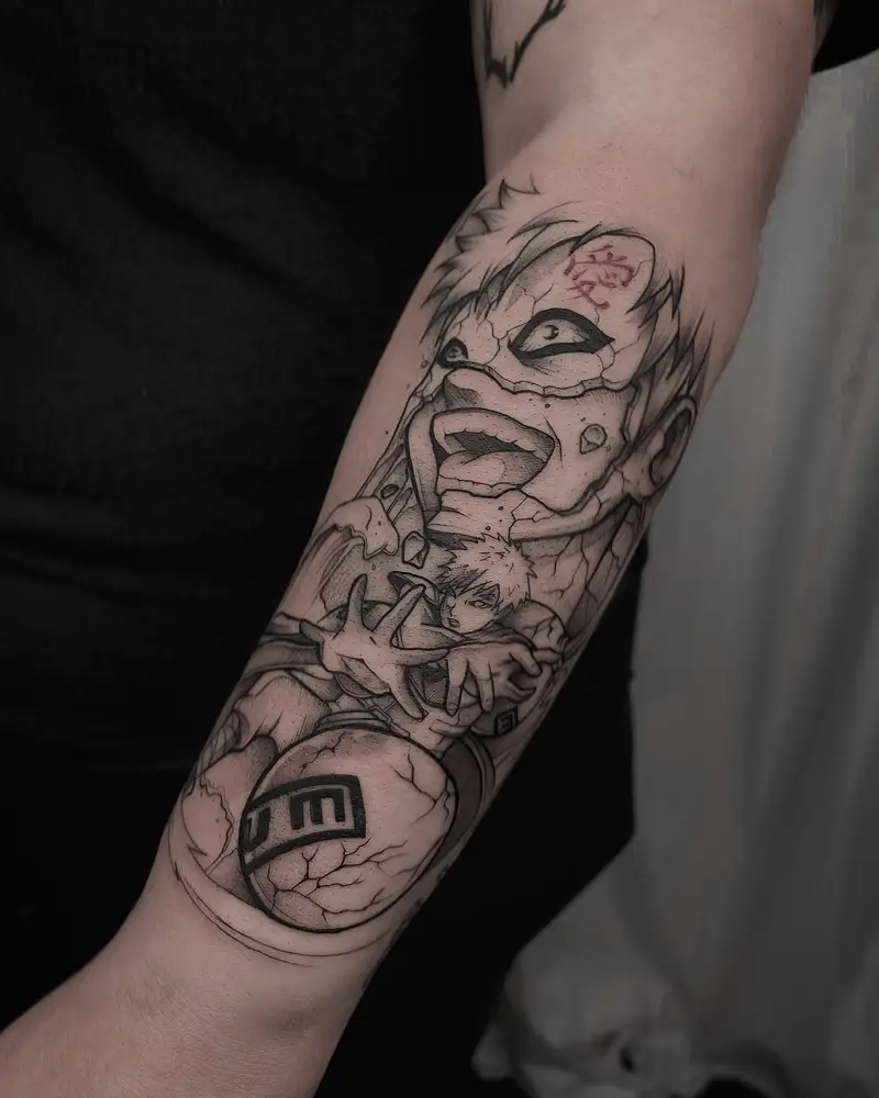 Manga Collage Gaara Sleeve Tattoo