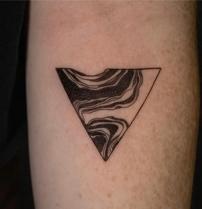 Marble Pattern Triangle Tattoo
