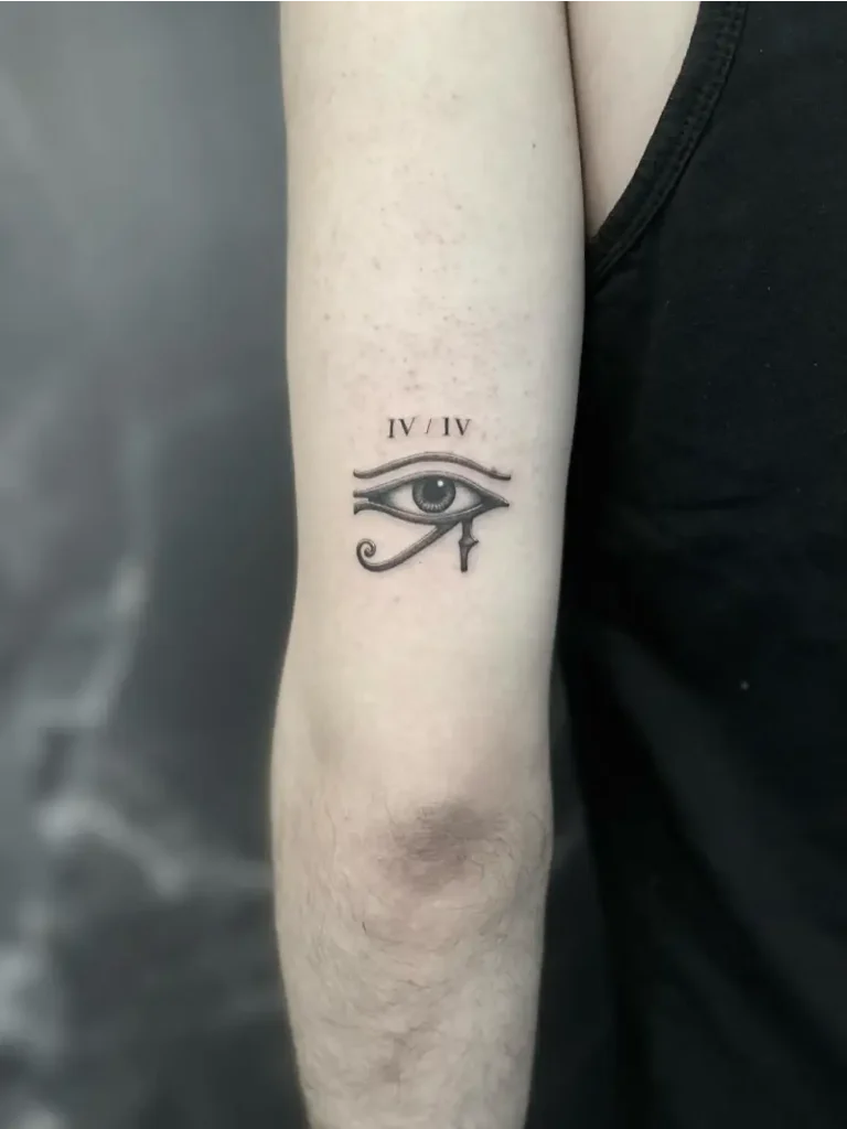 Minimal Blackwork Eye of Horus Tattoo