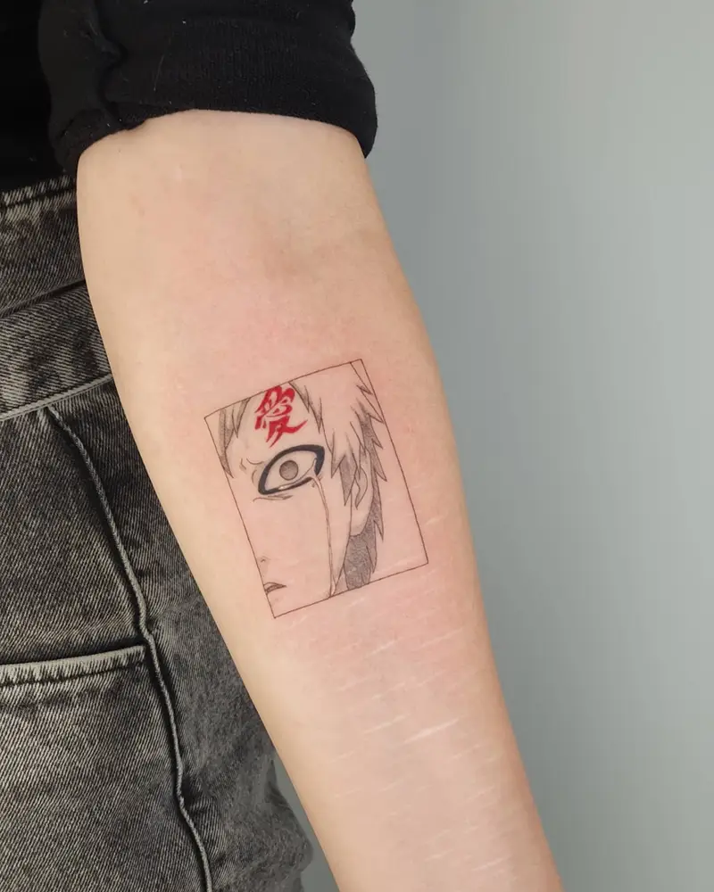 Minimal Manga Frame Gaara Tattoo