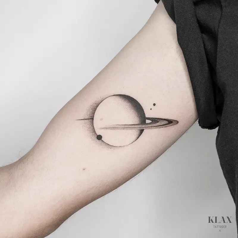 Minimal Saturn Planet Tattoo