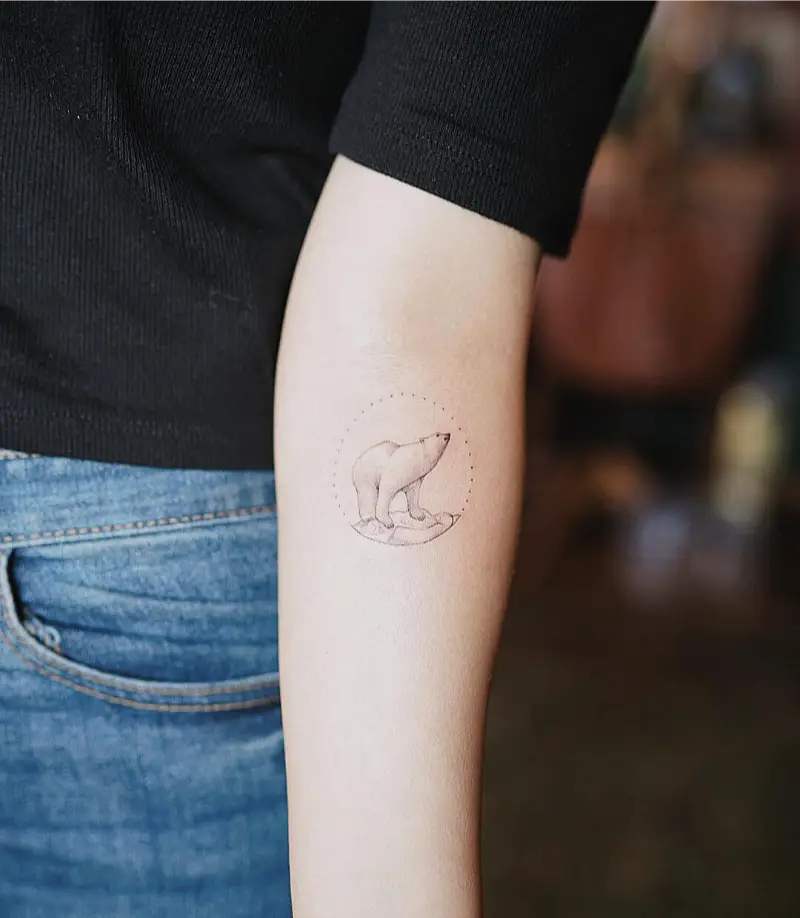 Minimalist Arctic Polar Bear Tattoo