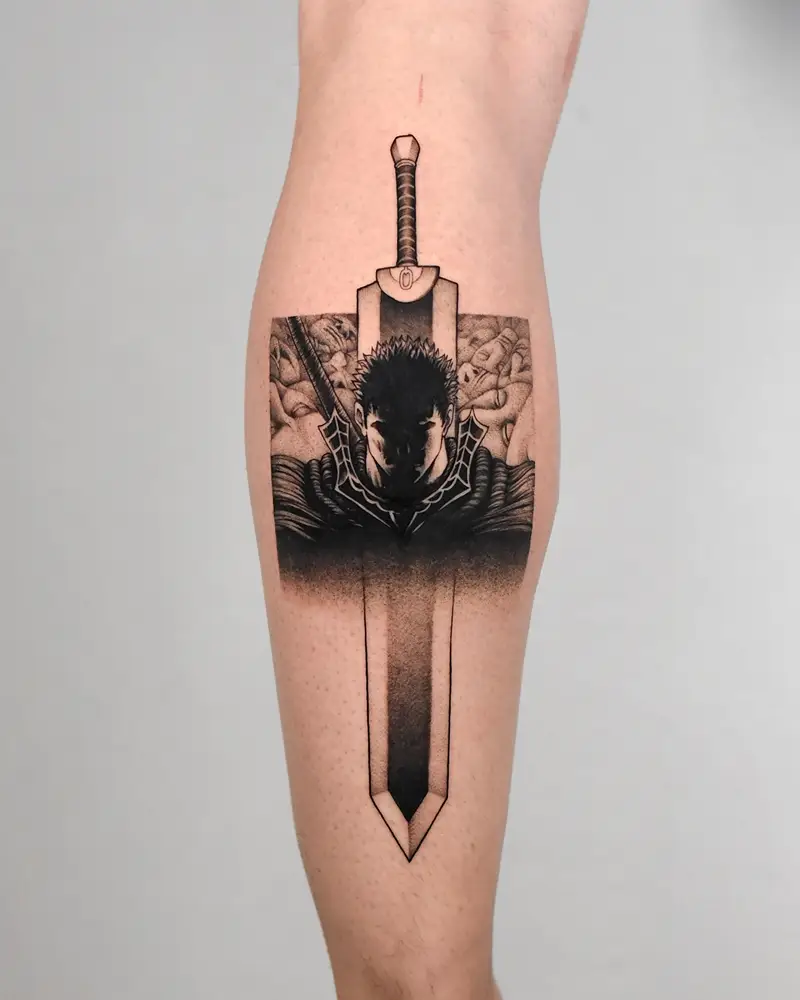 Minimalist Dragonslayer Guts Berserk Tattoo