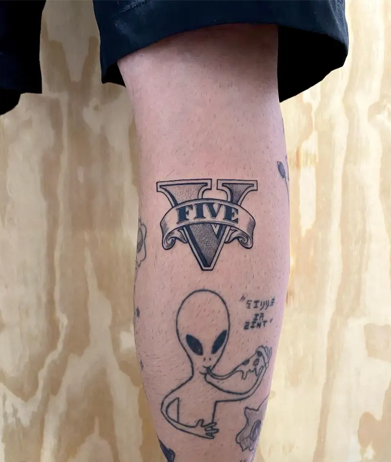 Minimalist GTA V Crest Tattoo