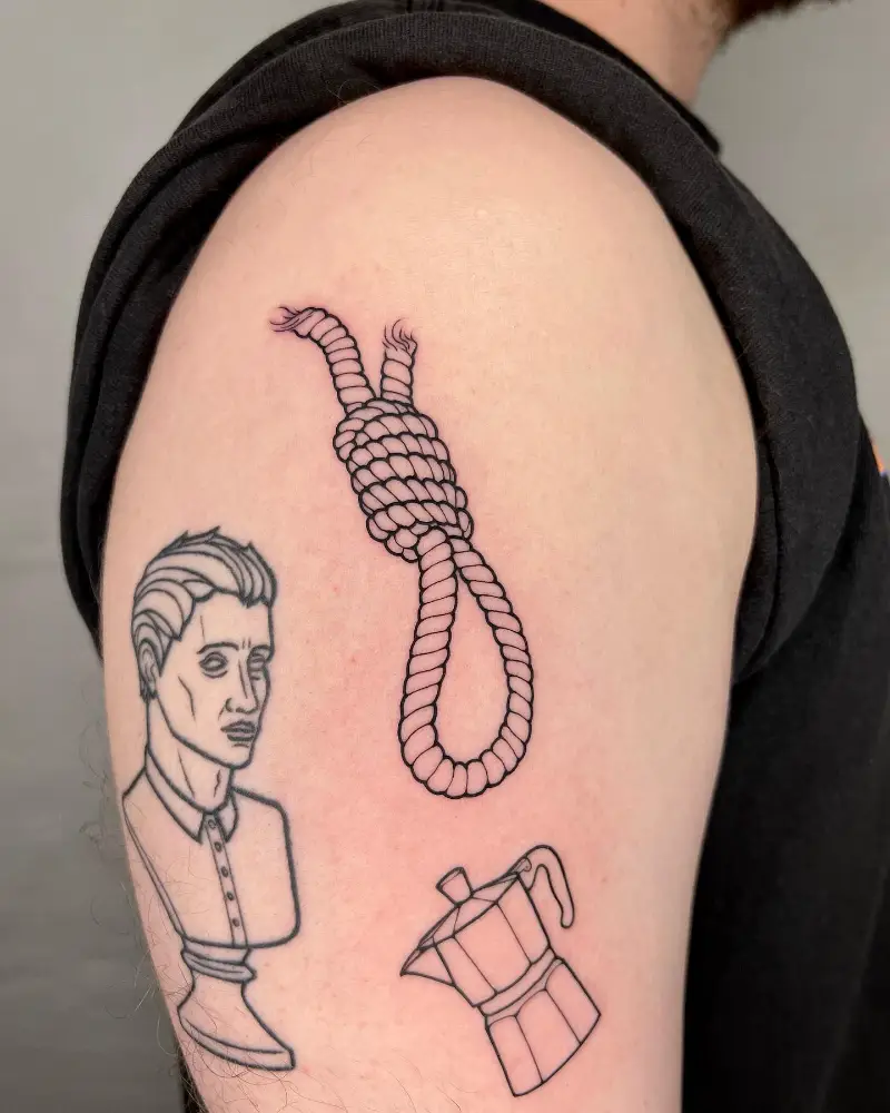 Minimalist Hangman's Rope Tattoo